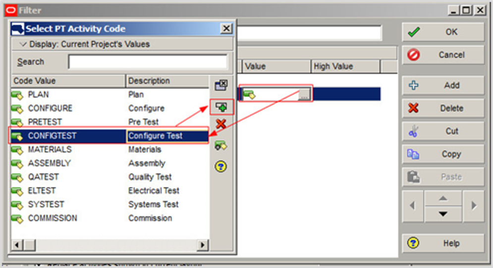 Primavera P6 Activities Filtering