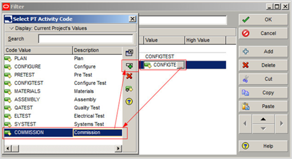 Primavera P6 Activities Filtering